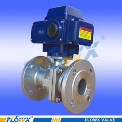 費(fèi)雷西電動(dòng)法蘭球閥、DA52兩通三片式電動(dòng)球閥帶緊急手輪