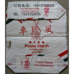 玉米淀粉，紅薯淀粉，馬鈴薯淀粉專(zhuān)用多層牛皮紙方底閥口袋廠家