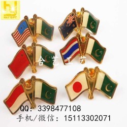 生產(chǎn)各國旗徽章、中國國旗徽章、交叉國旗襟章