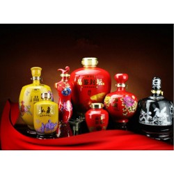陜西太白瓷器酒瓶5斤裝定做，粉彩陶瓷酒瓶1斤裝批發(fā)